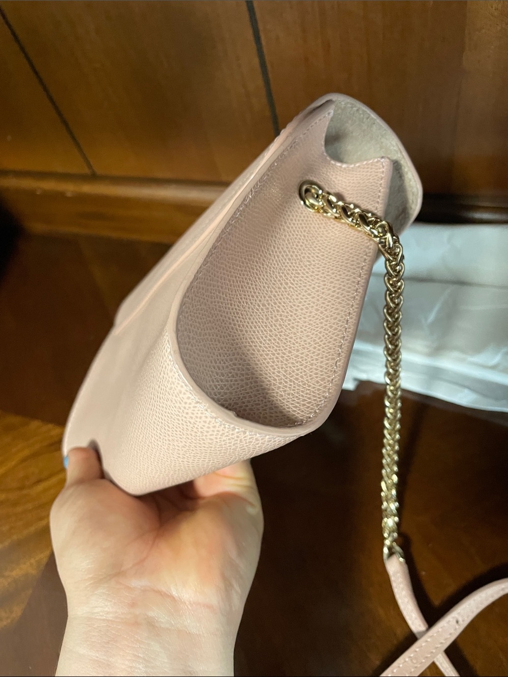 Furla Blush Pink Leather Crossbody with Gold Hardware - Picture 7 of 10
